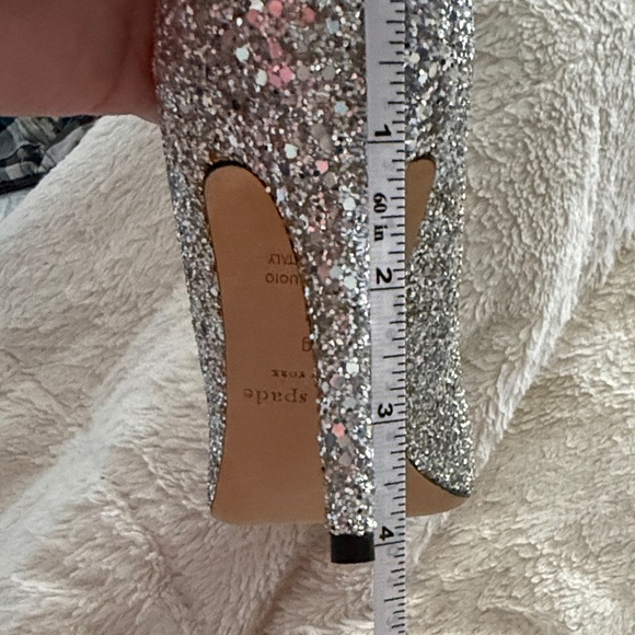Kate Spade Silver Glitter Pumps Heels Size 9 Party Wedding Holiday - Picture 11 of 11